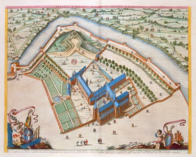 The Benedictine Abbey of St Winnock, Bergen, Netherlands, 1649 by Joan Blaeu